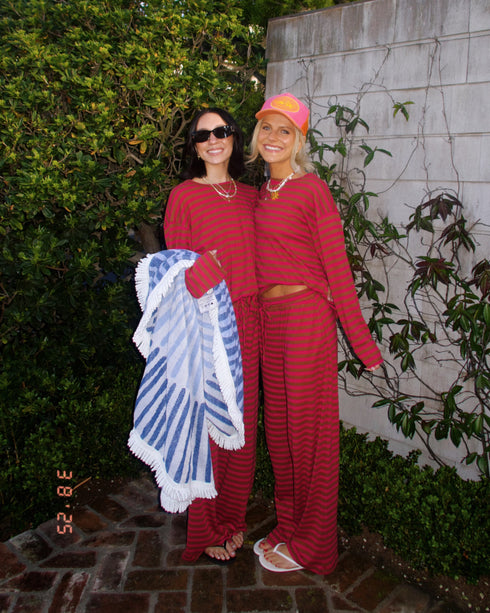 Beach Bum Striped Set // Sunset Pink